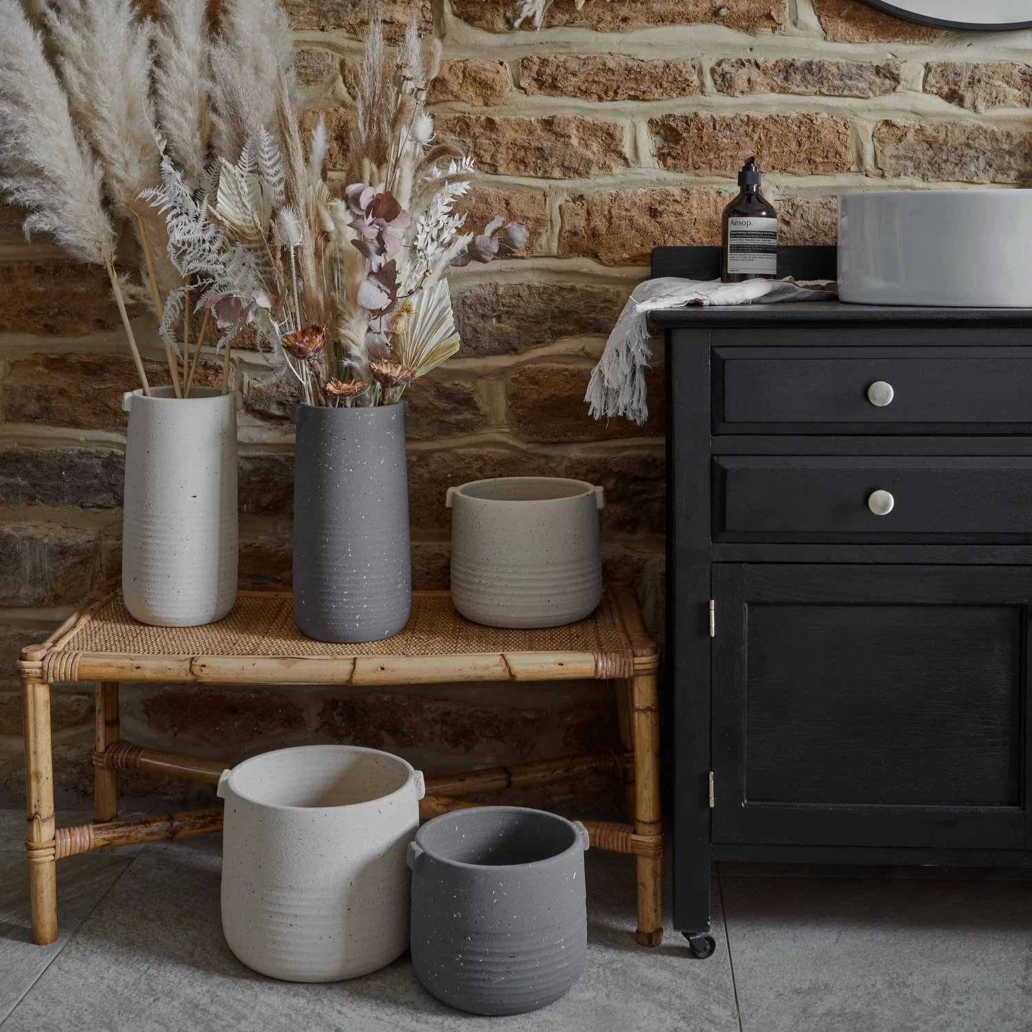 Oat Stoneware Handle Planter (21cm Pot) 5 Oat Stoneware Handle Planter (21cm Pot) - Image 5