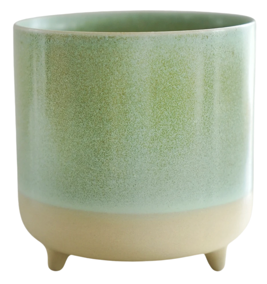 3 Leg Ceramic Reactive Glaze Indoor Plant Pot Mint Green (9cm Pot) 2 3 Leg Ceramic Reactive Glaze Indoor Plant Pot Mint Green (9cm Pot) - Image 2